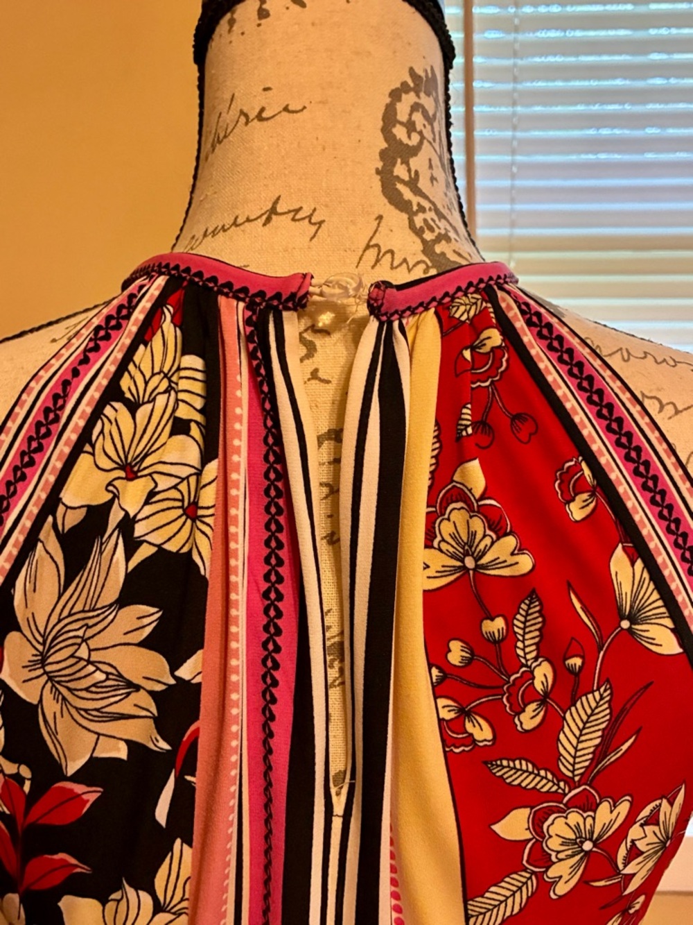 London Times Sleeveless Red Floral Stripe Maxi Dress - Small - Picture 7 of 8